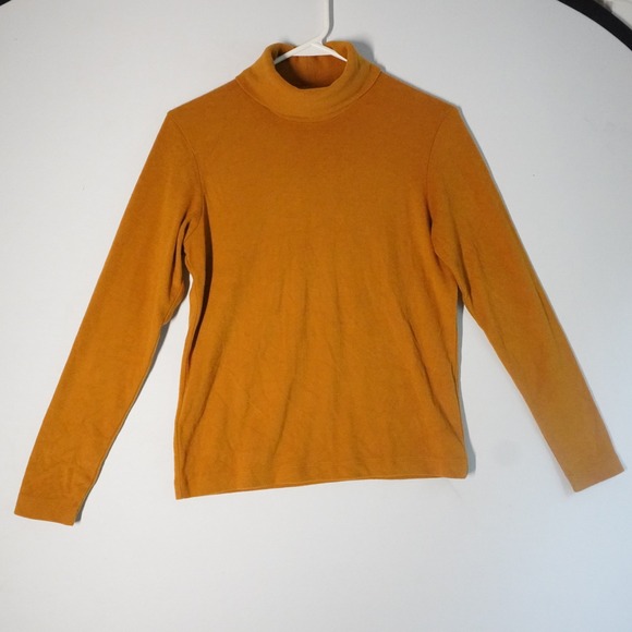 Uniqlo Heattech Turtleneck Top Long Sleeve Mustard Gold S Women Layering Capsule - Picture 1 of 7